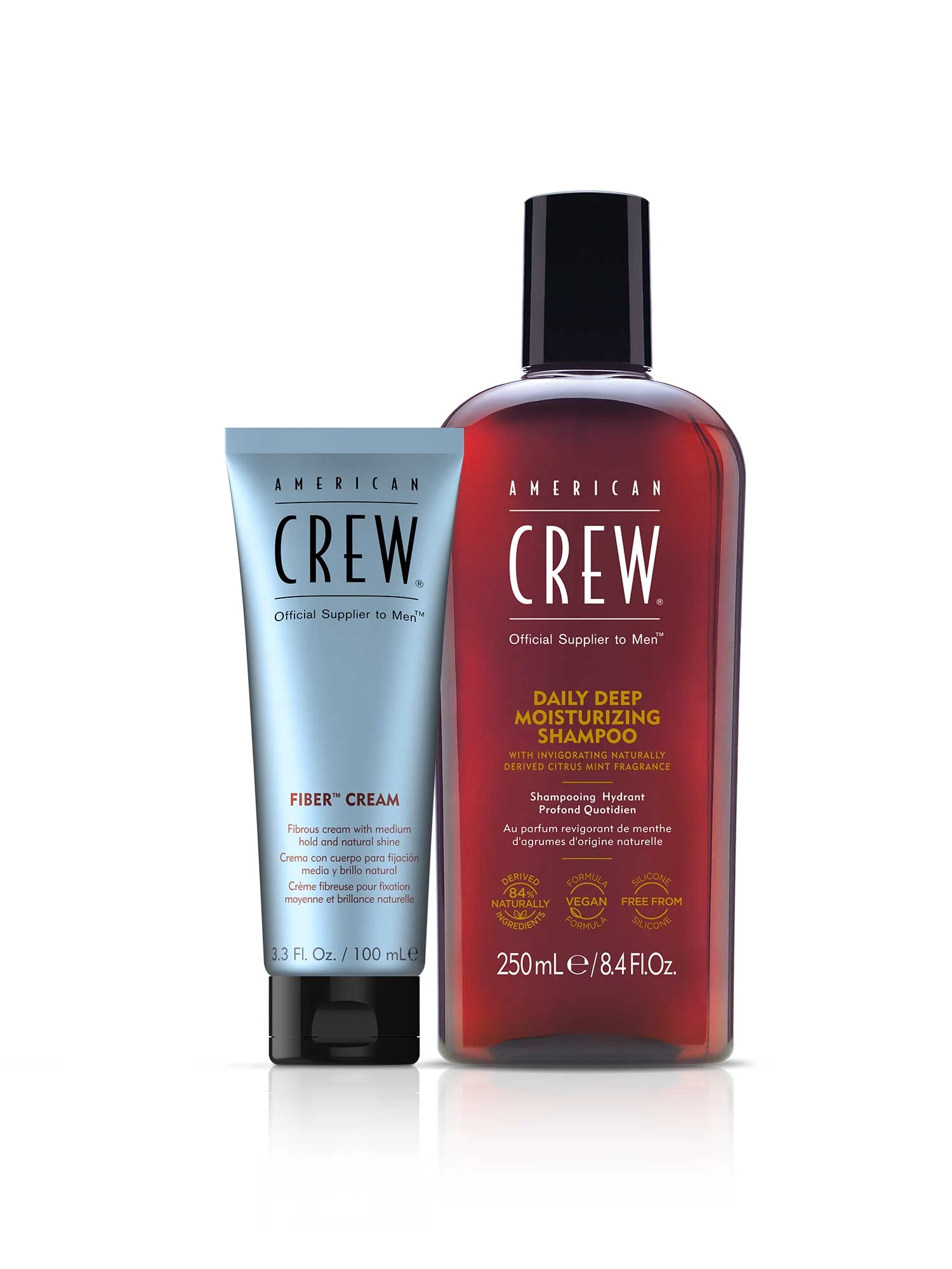American Crew Fiber Cream Daily Deep Shampoo Set 3 American Crew Fiber Cream Daily Deep Shampoo Set